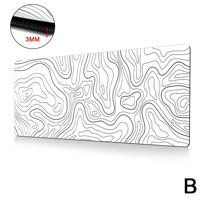 Abstract wave pattern mouse pad, large size, heat transfer printing office mat, abstract fluid design. - Image 1